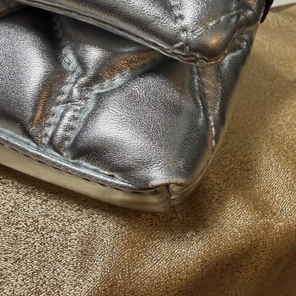 Jason Wu Quilted Vegan Leather Metallic Silver Small Crossbody Bag - Picture 10 of 10